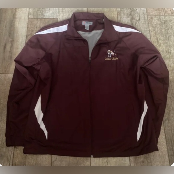 TONIX Men’s Full Zip Golden Chiefs  Jacket maroon and white - Picture 8 of 8